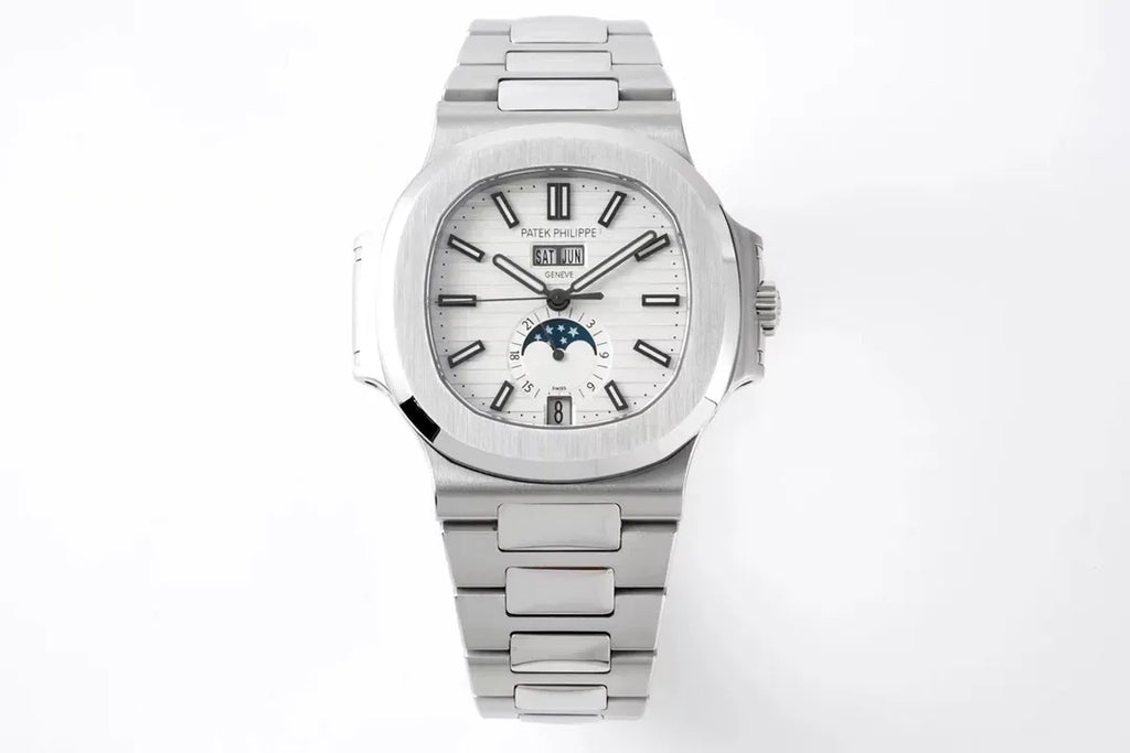 Patek Philippe Nautilus Silver Annual Calendar