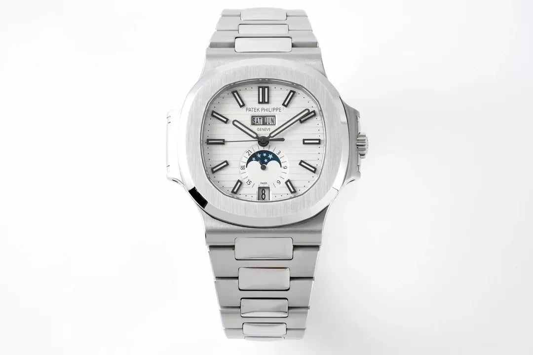Patek Philippe Nautilus Silver Annual Calendar